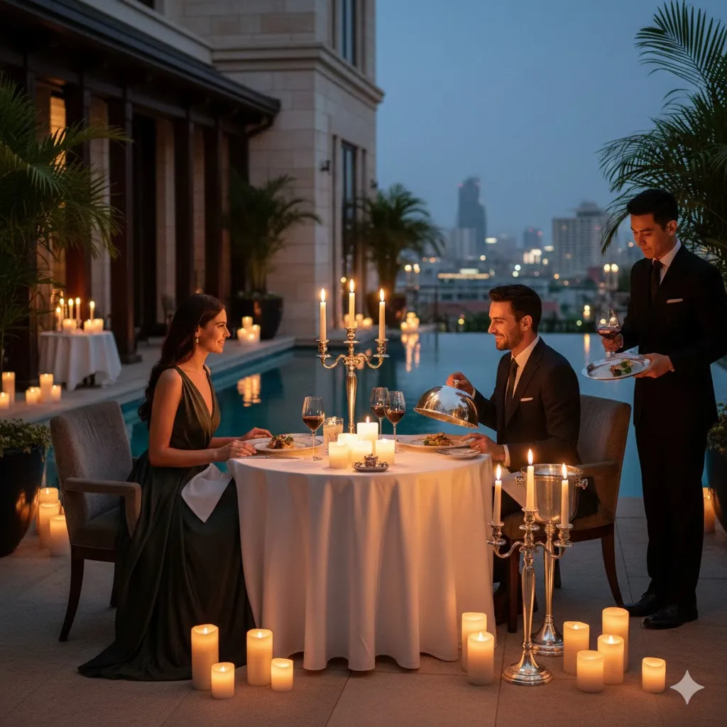 couples having dinner in the hotel